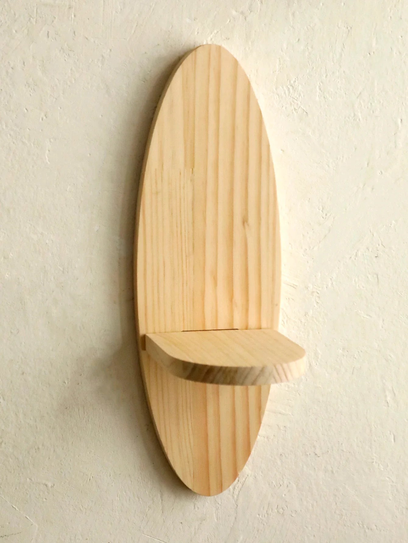 Bohemian Rustic Oval Wood Wall Shelf