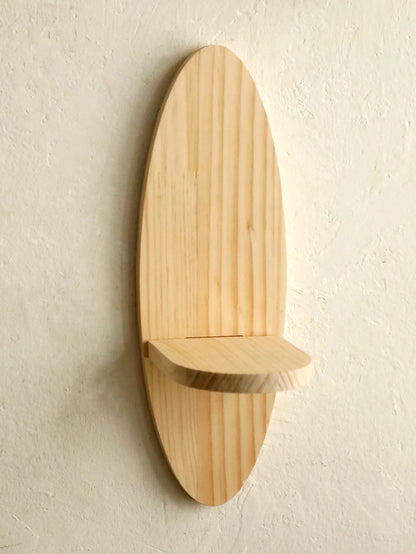 Bohemian Rustic Oval Wood Wall Shelf