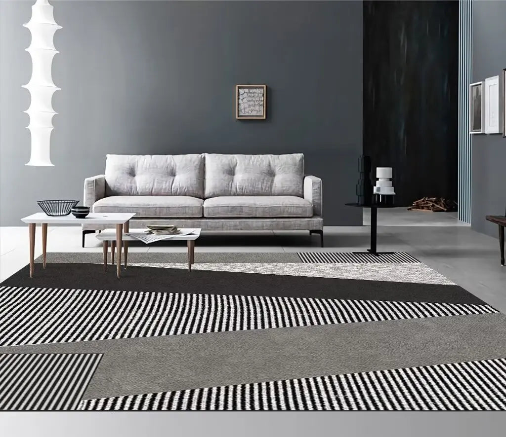 Black and White Zigzag Rug