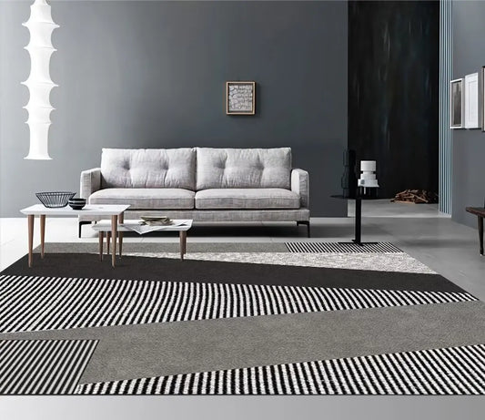 Black and White Zigzag Rug