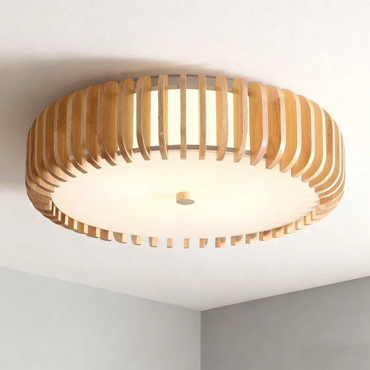 Japanese-Style Wood and Acrylic Ceiling Light