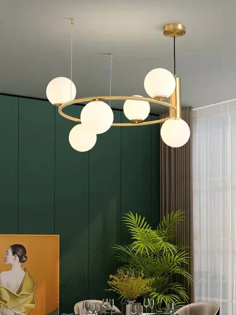Nordic-Style Glass Globe Chandelier