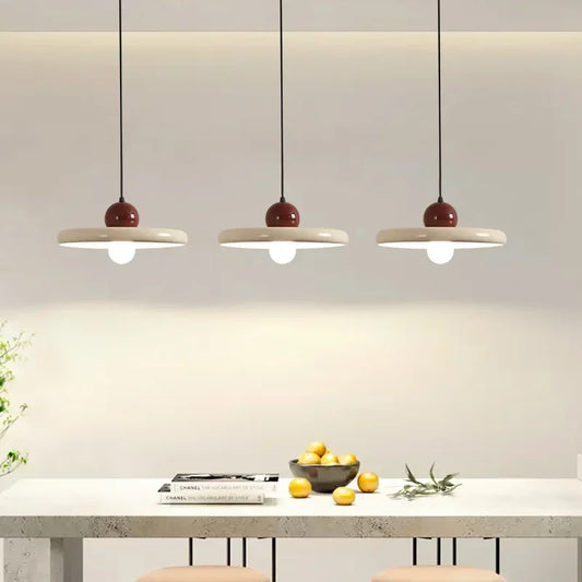 Nordic-Style Cream Saucer Pendant Light