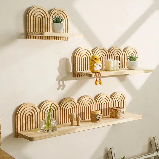 Spiral Solid Wood Wall Shelf
