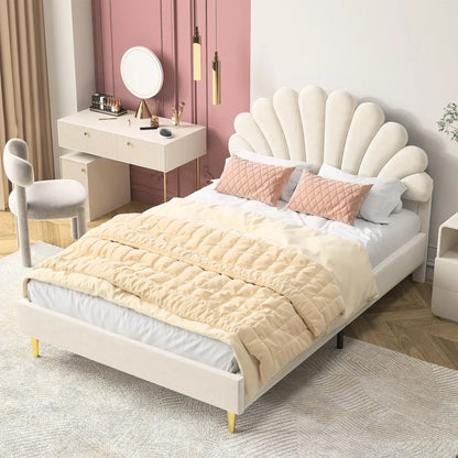 Flower Design Velvet Bed