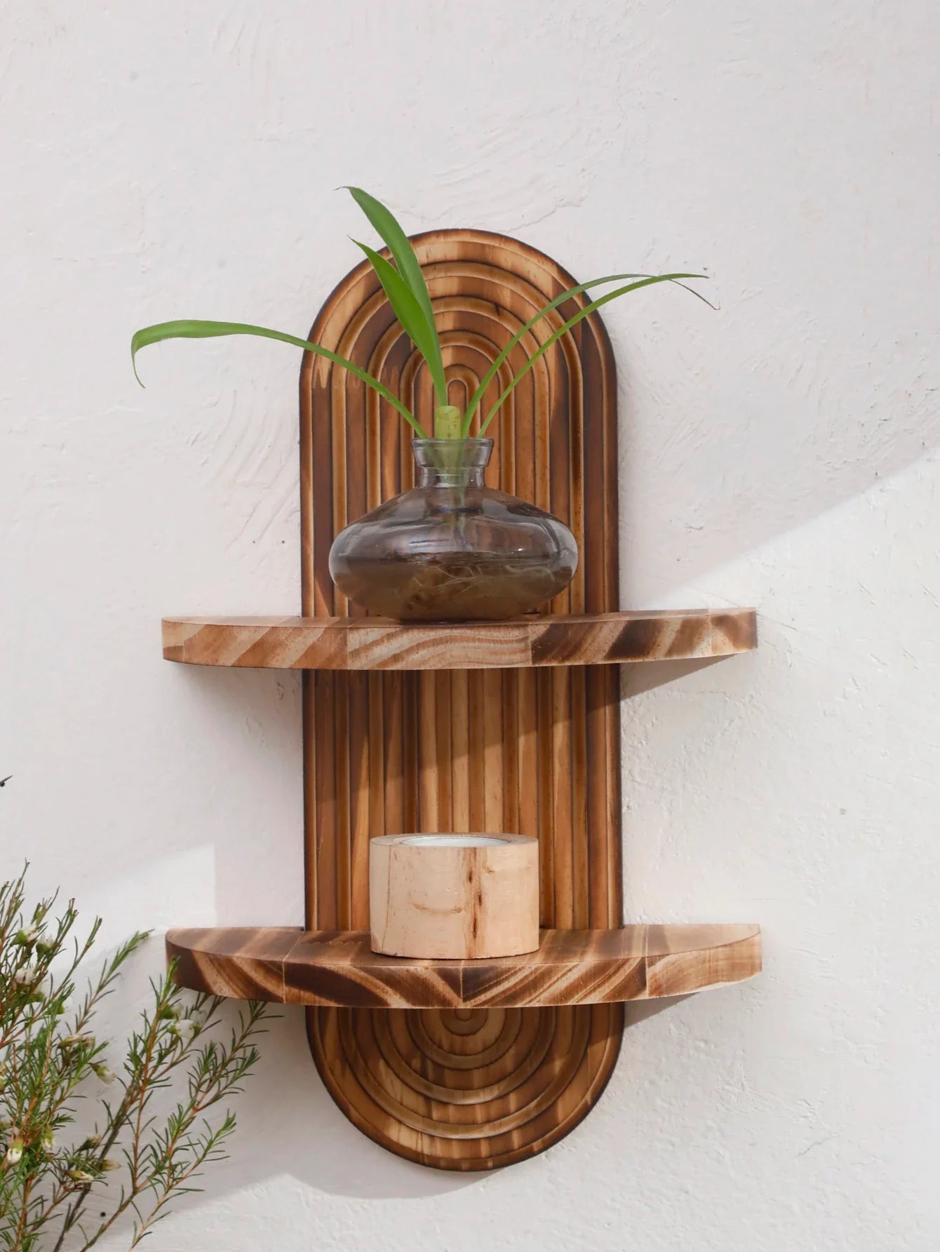 Bohemian Rustic Geometric Oval Wall Shelf