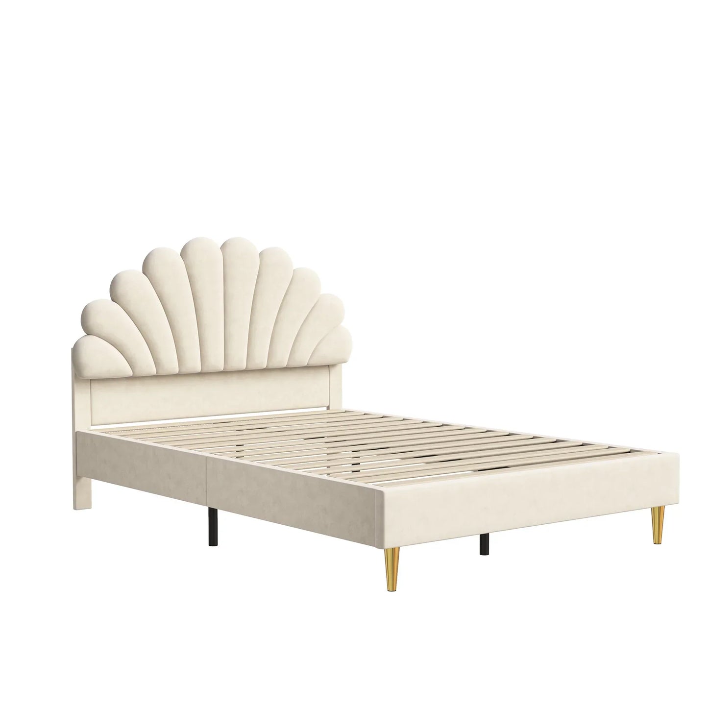 Shell Design Velvet Bed