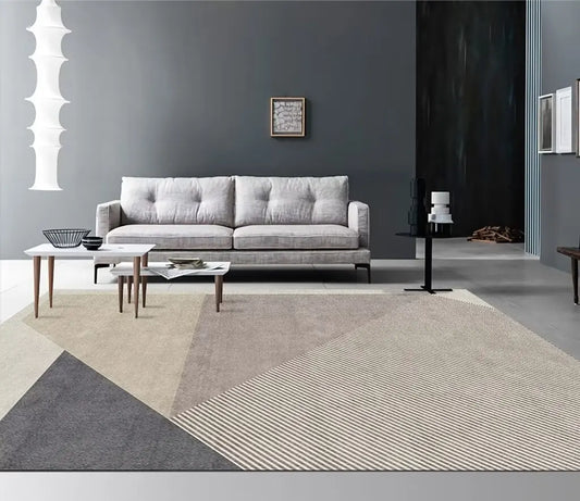 Gray and Beige Triangular Rug