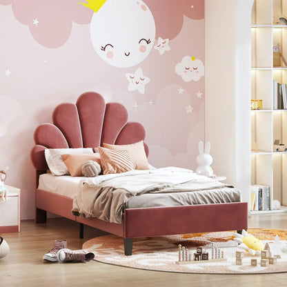Flower Design Velvet Bed