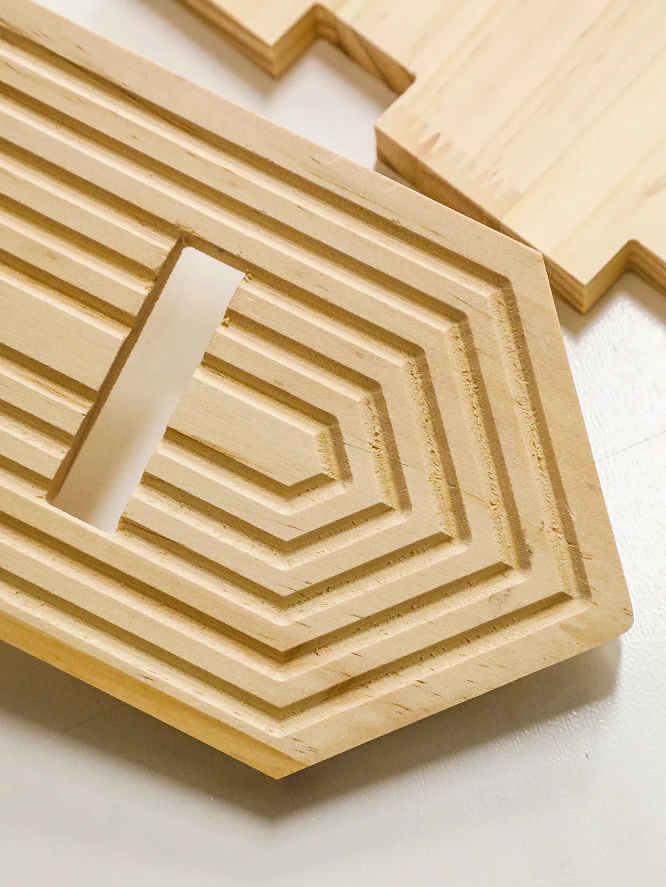 Bohemian Geometric Natural Wood Wall Shelves