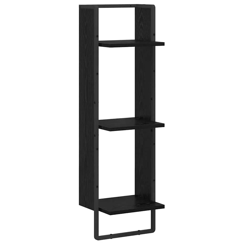 3-Tier Wood & Metal Wall Shelf