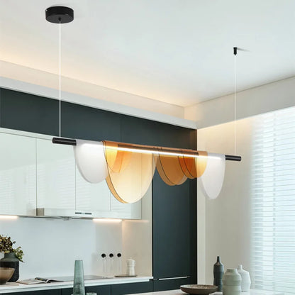 Macaron-Style Amber and Blue Acrylic Pendant Light