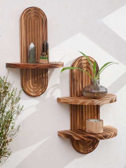 Bohemian Rustic Geometric Oval Wall Shelf