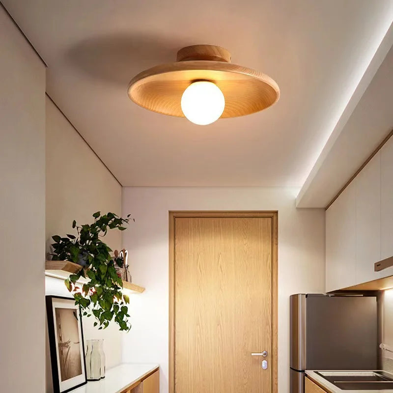Modern Solid Wood Ceiling Light