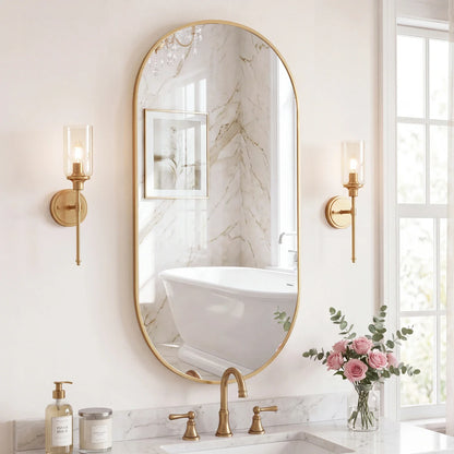 Oval Metal Wall Mirror