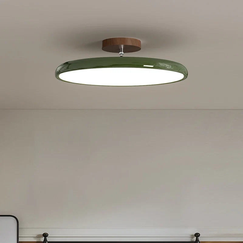 Retro Round Wood Ceiling Light
