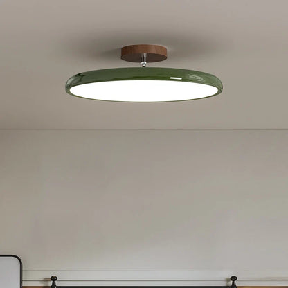 Retro Round Wood Ceiling Light