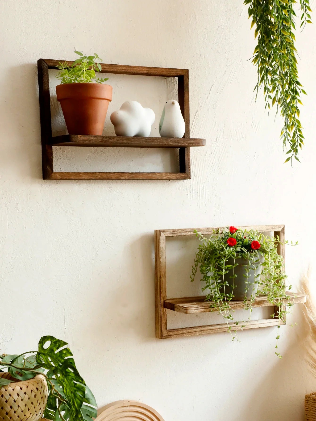 Rustic Floating Wood Wall Shelves