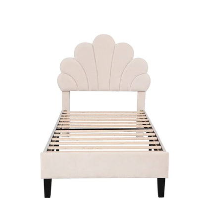 Flower Design Velvet Bed