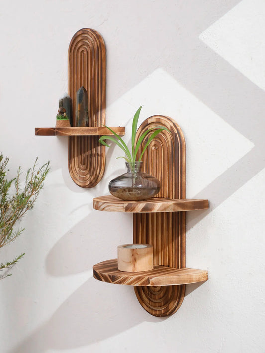 Bohemian Rustic Geometric Oval Wall Shelf