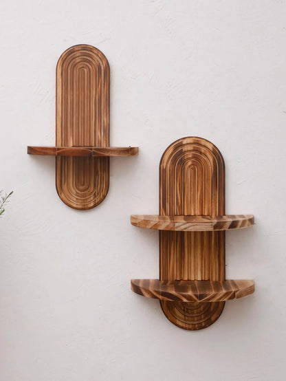 Bohemian Rustic Geometric Oval Wall Shelf