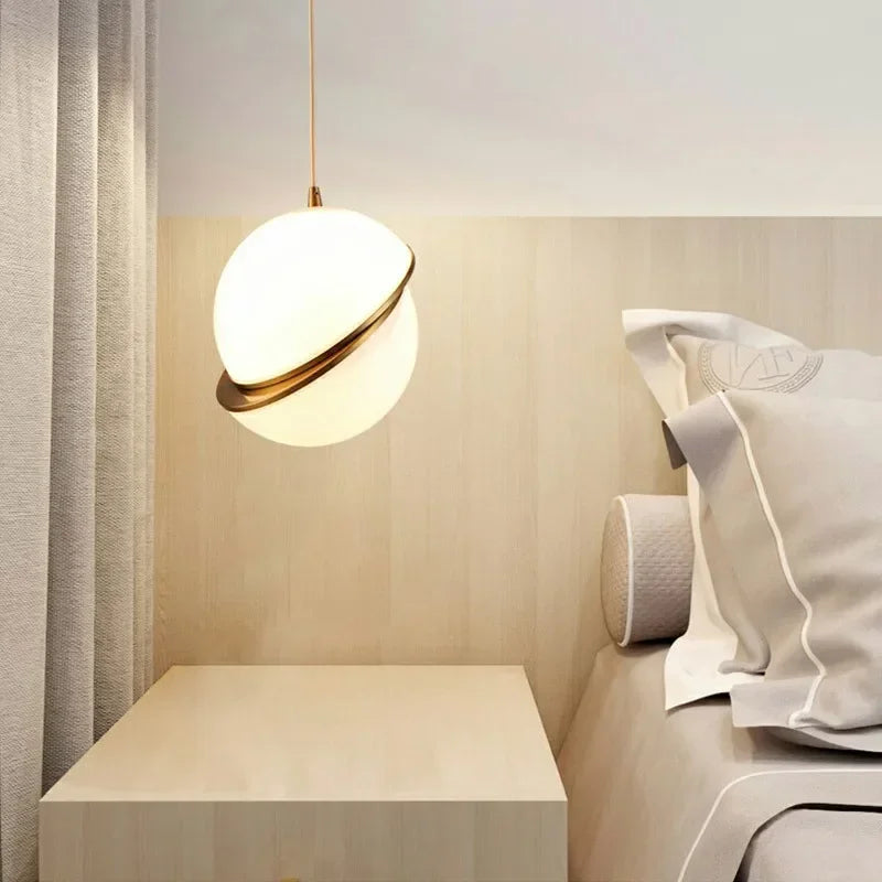 Nordic-Style Spherical Copper Pendant Light