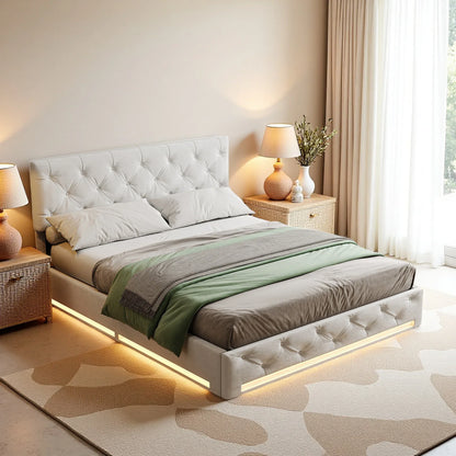 Ottoman Storage Bed with 3-Side LED