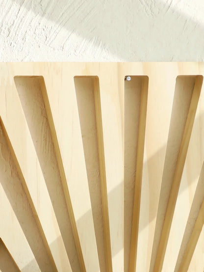 Bohemian Sunburst Natural Wood Wall Shelf