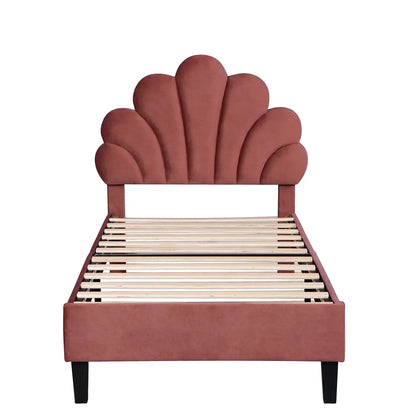 Flower Design Velvet Bed