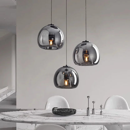 Modular Blown Glass Globe Pendant Light