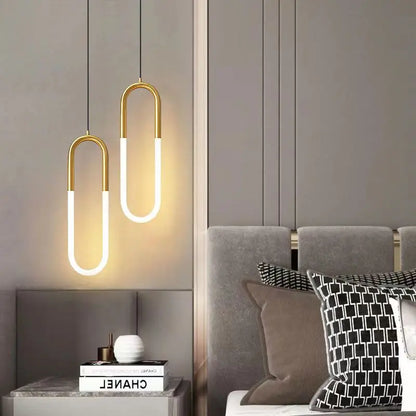 U-Shaped Brass Tube Pendant Light
