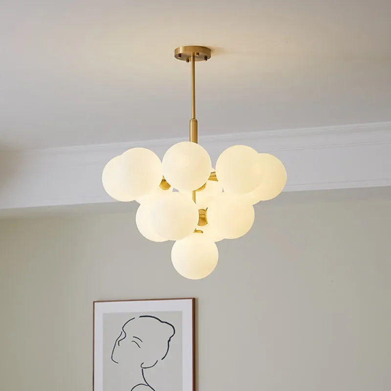 Nordic-Style Cascading Glass Globe Chandelier