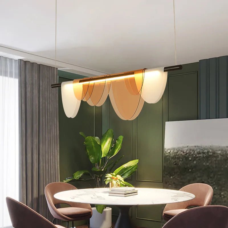 Macaron-Style Amber and Blue Acrylic Pendant Light