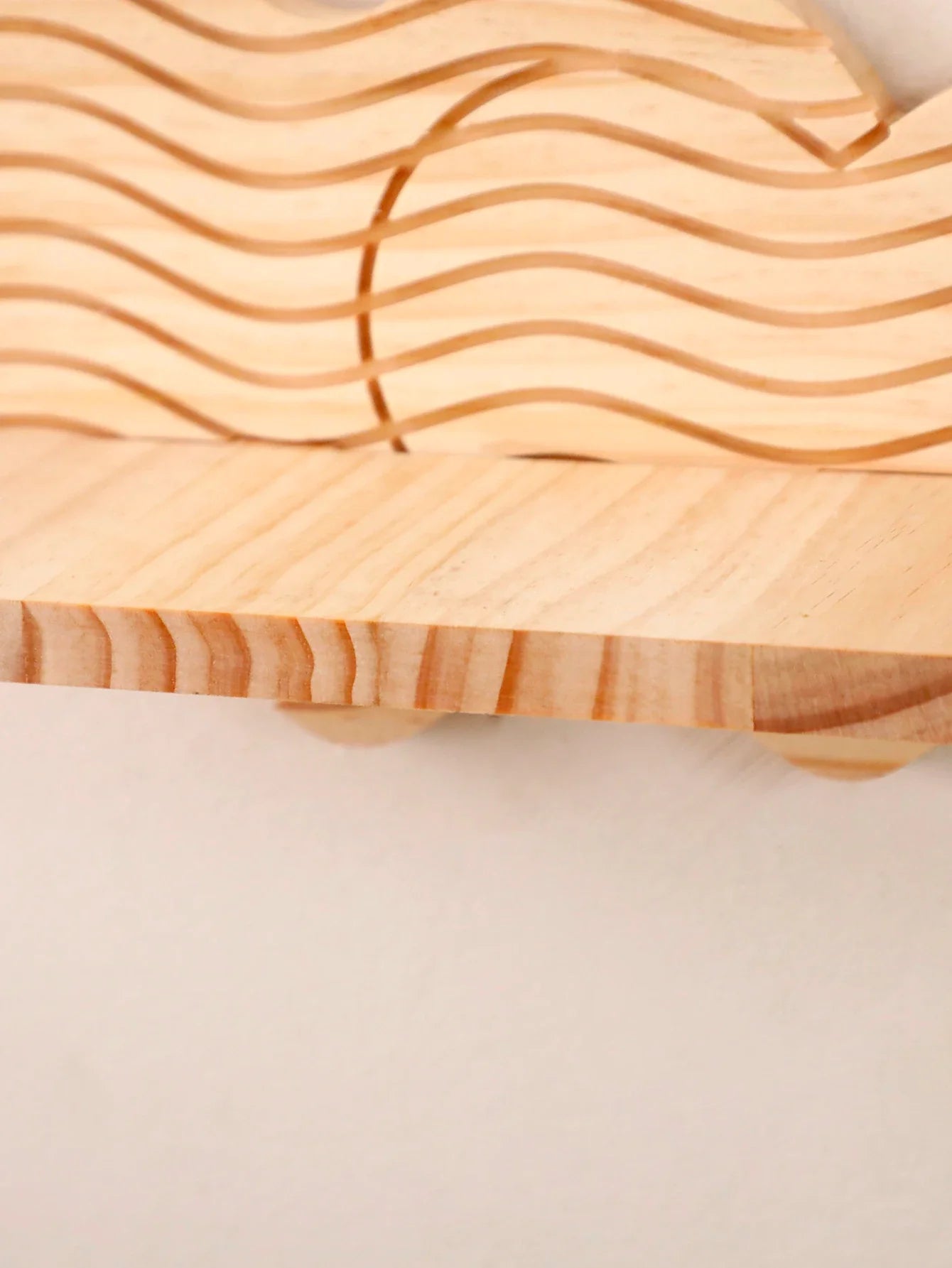 Wavy-Pattern Wood Heart Wall Shelf