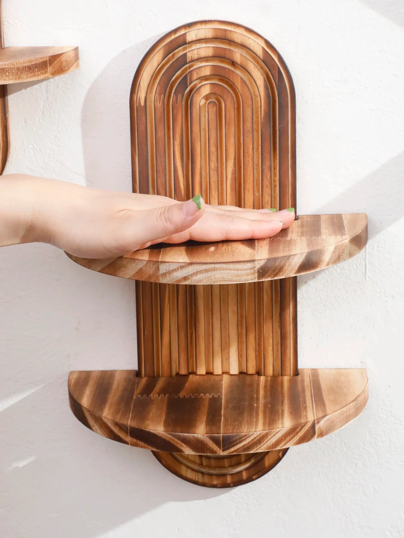Arch-Shaped Wood Wall Shelves