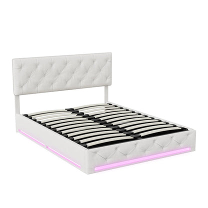Ottoman Storage Bed with 3-Side LED
