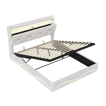 Smart Ottoman Storage Bed with LED