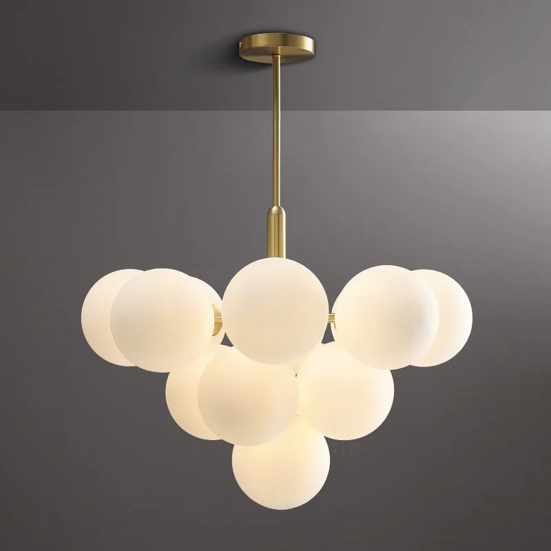 Nordic-Style Cascading Glass Globe Chandelier