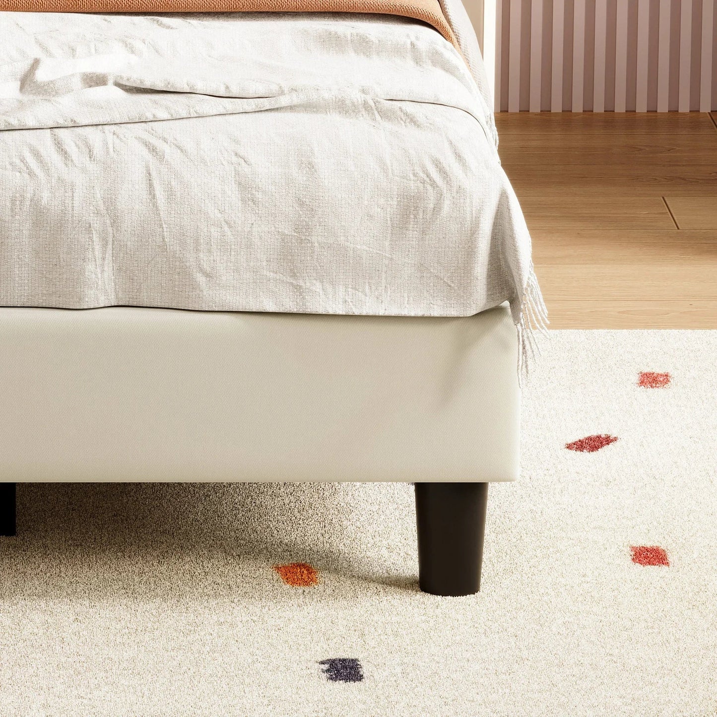 Single Velvet Bed with Flower Design