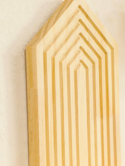 Bohemian Geometric Natural Wood Wall Shelves