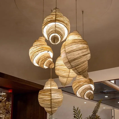 Nordic-Style Fabric Crescent Pendant Light