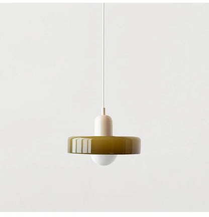 Retro Bauhaus Glass Disc Pendant Light