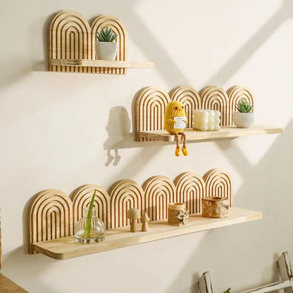Spiral Solid Wood Wall Shelf