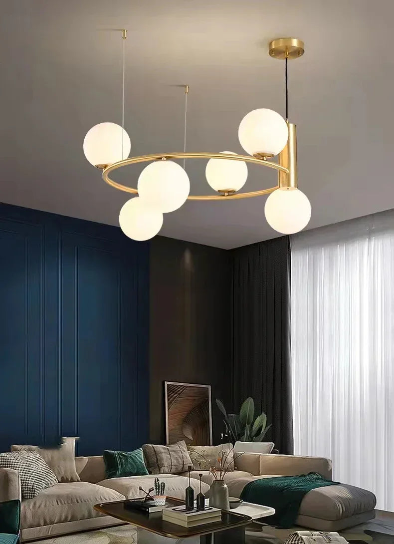 Nordic-Style Glass Globe Chandelier