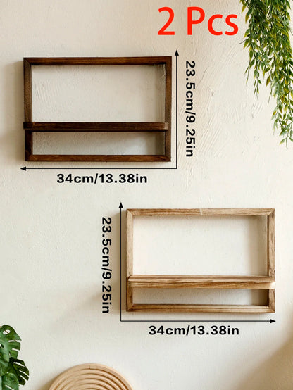 Rustic Floating Wood Wall Shelves