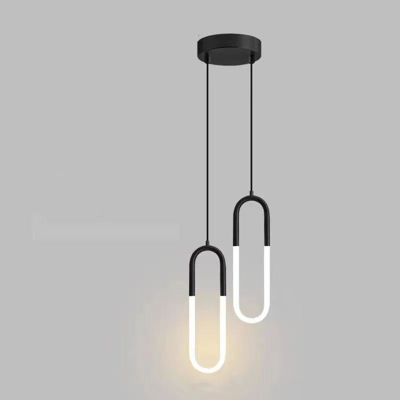 U-Shaped Brass Tube Pendant Light