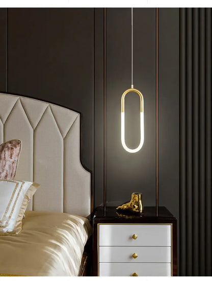 U-Shaped Brass Tube Pendant Light