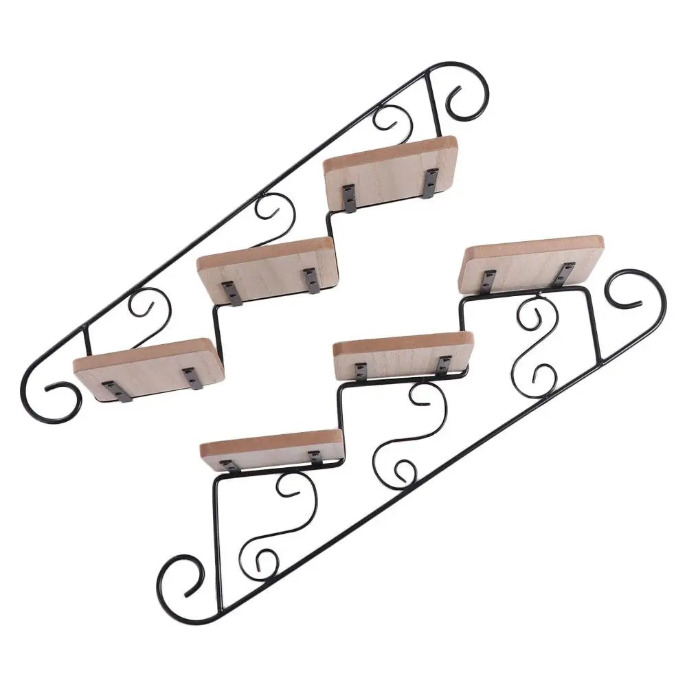 Staircase-Style Metal Wall Shelf