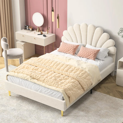 Shell Design Velvet Bed