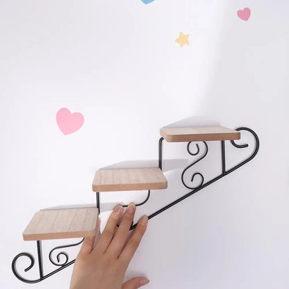 Staircase-Style Metal Wall Shelf